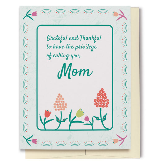 SKU: MOM2022A Grateful Flowers Happy Mother's Day Card, Ecofriendly, Recycled Paper & Envelope