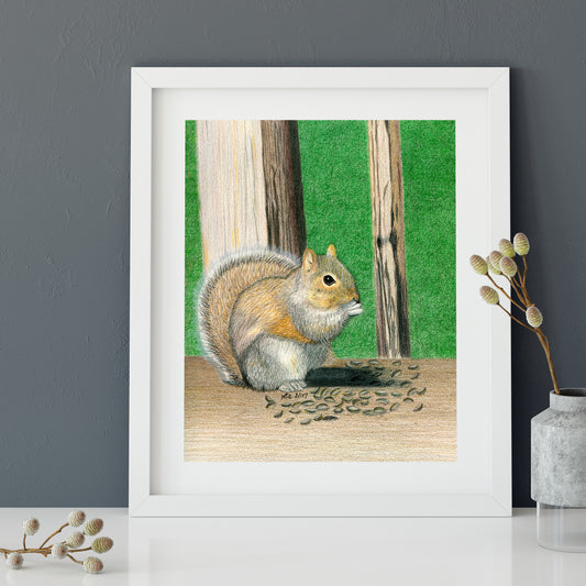 SKU: AP2017A Seedy Squirrel Art Print, Ecofriendly, 100% Recycled